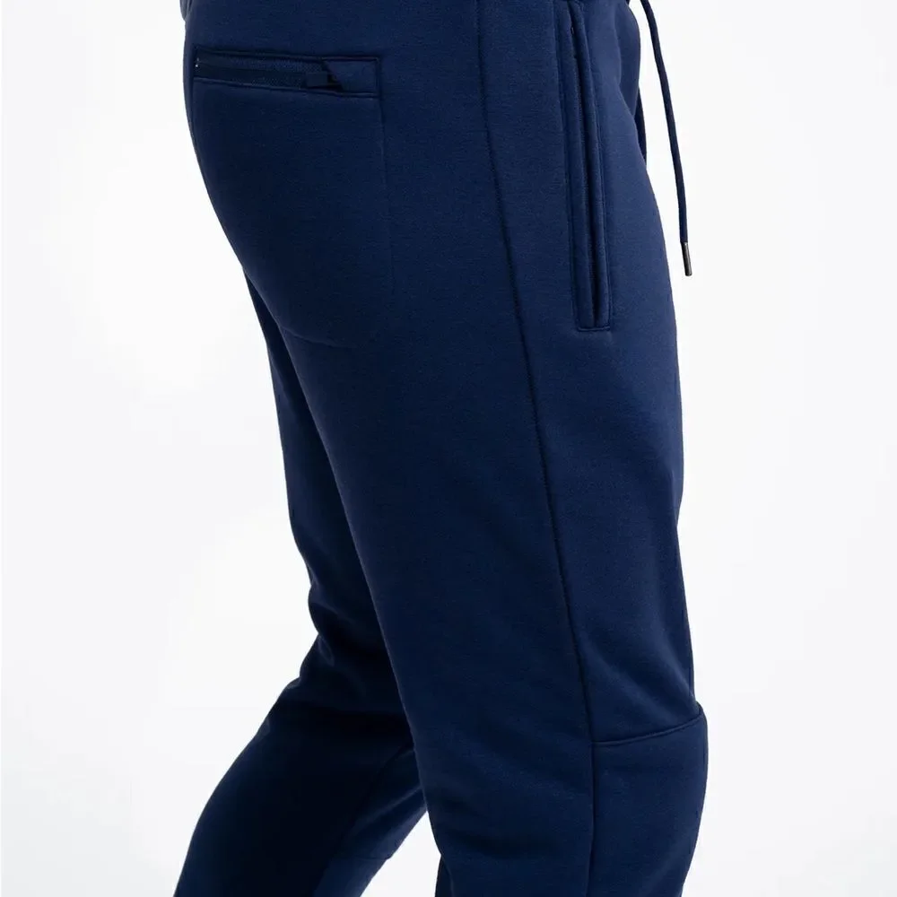 NEW Swet Tailor Mens Navy Blue Stretch Fleece Joggers
